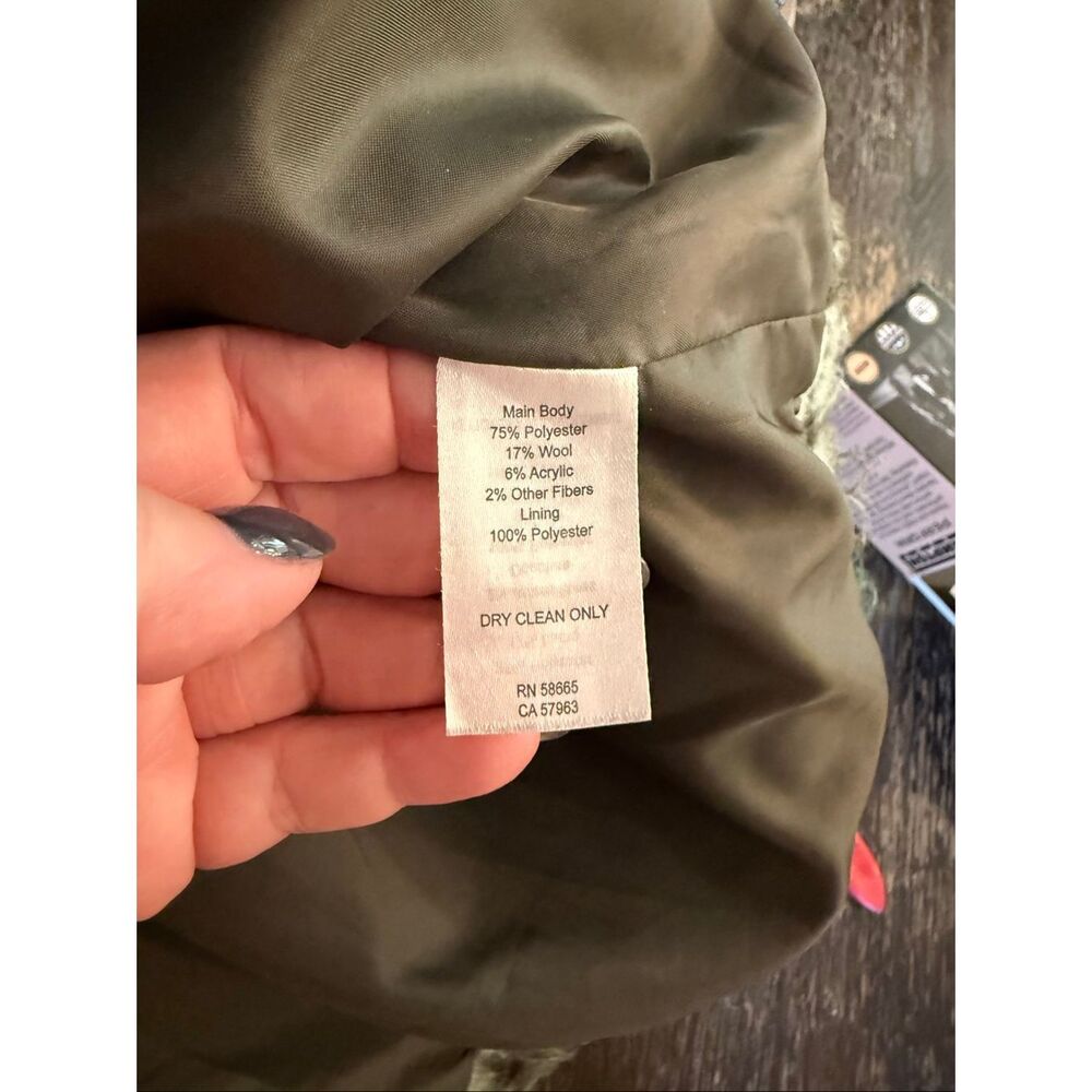 Halogen Nordstrom Green Shaggy Plaid Fuzzy Coat sz XXL - Picture 8 of 8